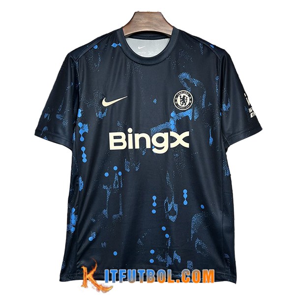 Camiseta Entrenamiento FC Chelsea Negro/Azul 2024/2025