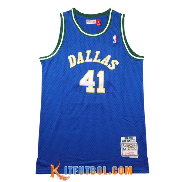 Camisetas Dallas Mavericks (NOWITZKI #41) 2024/25 Azul/Blanco/Amarillo
