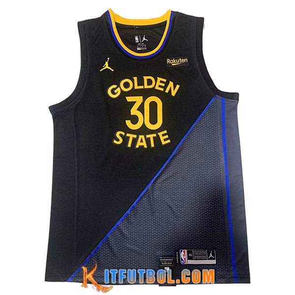 Camisetas Golden State Warriors (CURRY #30) 2024/25 Negro/Gris/Amarillo