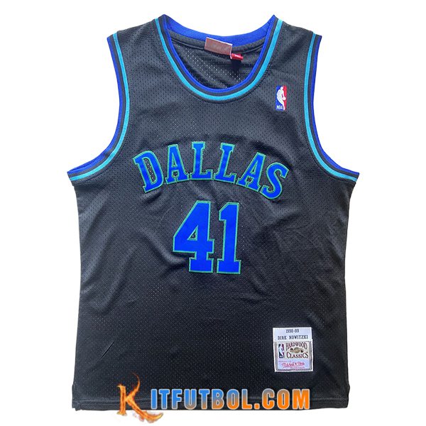 Camisetas Dallas Mavericks (NOWITZKI #41) 2024/25 Negro/Azul