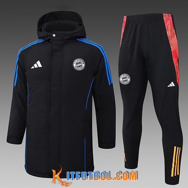 Chandal Plumas Con Capucha Bayern Munich Negro/Azul/Rojo 2024/2025