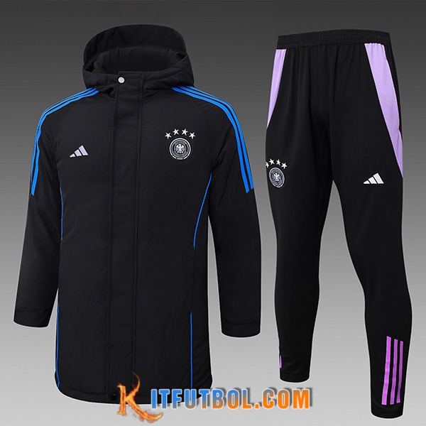Chandal Plumas Con Capucha Alemania Negro/Azul/Violeta 2024/2025