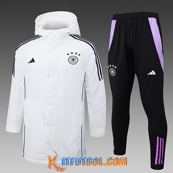 Chandal Plumas Con Capucha Alemania Blanco/Negro/Violeta 2024/2025