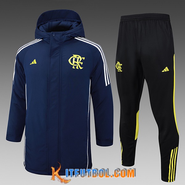 Chandal Plumas Con Capucha Flamengo Azul/Negro/Amarillo 2024/2025