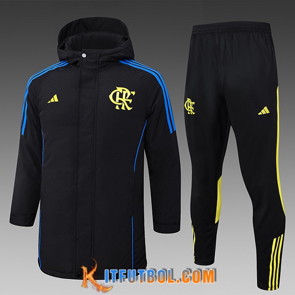Chandal Plumas Con Capucha Flamengo Negro/Azul/Amarillo 2024/2025