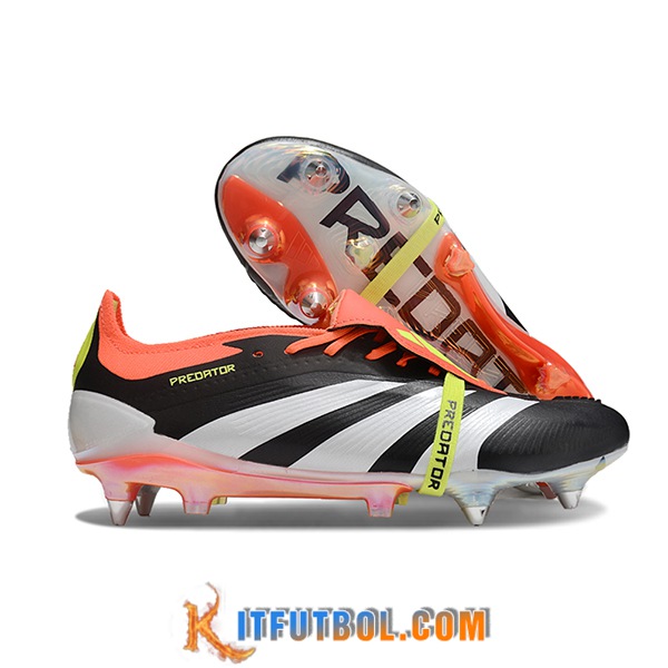 Adidas Botas De Fútbol Predator Elite Tongue SG Blanco/Negro/Naranja
