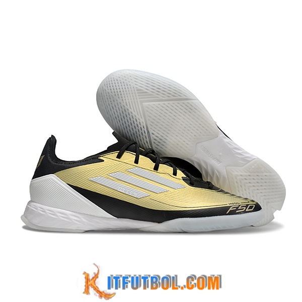 Adidas Botas De Fútbol F50 PRO IC Negro/Amarillo/Blanco