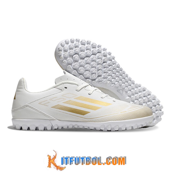 Adidas Botas De Fútbol F50 CLUB TF Blanco/Amarillo