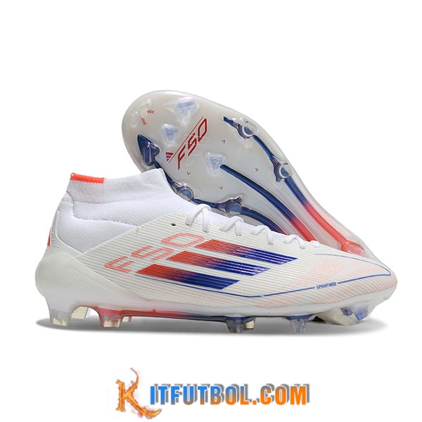 Adidas Botas De Fútbol F50 ELITE MID FG W Blanco/Naranja/Violeta