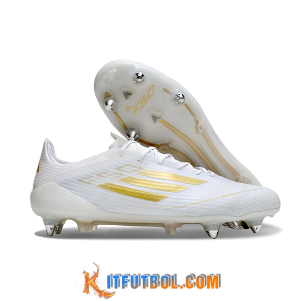 Adidas Botas De Fútbol F50 ELITE SG Blanco/Amarillo