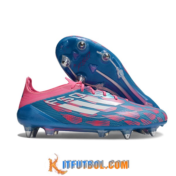 Adidas Botas De Fútbol F50 ELITE SG Azul/Rosa/Blanco
