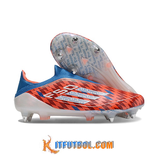 Adidas Botas De Fútbol F50 Elite Laceless SG Naranja/Azul