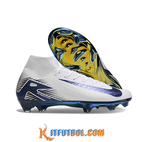 Nike Botas De Fútbol Air Zoom Mercurial Superfly IIX Elite FG Blanco/Azul
