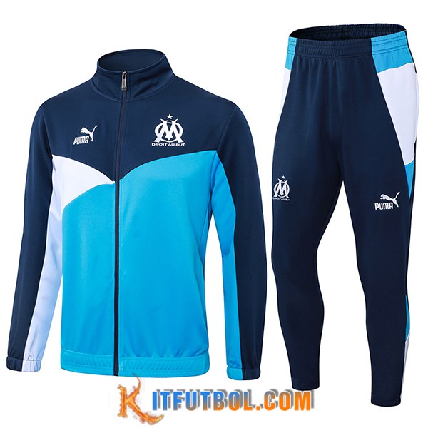 Chandal Equipos De Futbol Chaquetas Marsella Azul/Blanco 2024/2025 -02