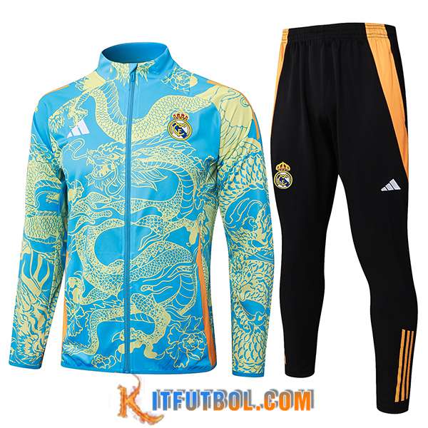 Chandal Equipos De Futbol Chaquetas Real Madrid Azul/Amarillo 2024/2025 -02