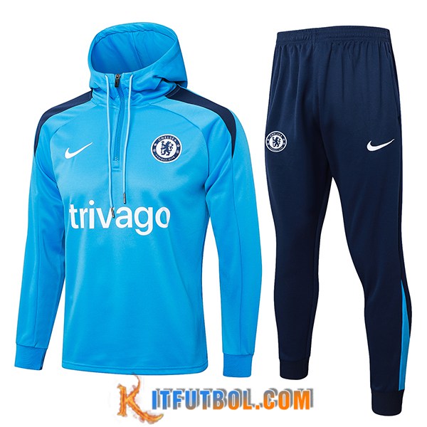 Chaqueta Con Capucha Chandal Rompevientos FC Chelsea Azul 2024/2025
