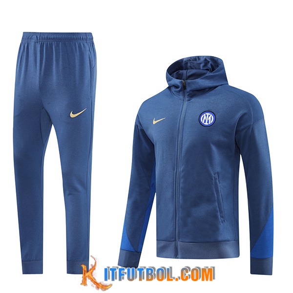 Chaqueta Con Capucha Chandal Rompevientos Inter Milan Azul 2024/2025