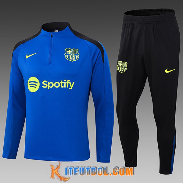 Chandal Equipos De Futbol FC Barcelona Ninos Azul/Negro 2024/2025 -02