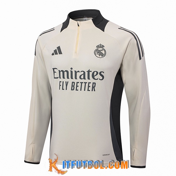 Sudadera De Entrenamiento Real Madrid Beige/Gris 2024/2025
