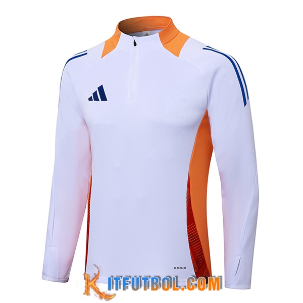 Sudadera De Entrenamiento Adidas Blanco/Naranja/Azul 2024/2025