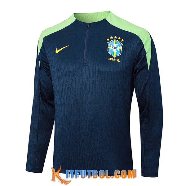 Sudadera De Entrenamiento Brasil Azul/Verde 2024/2025