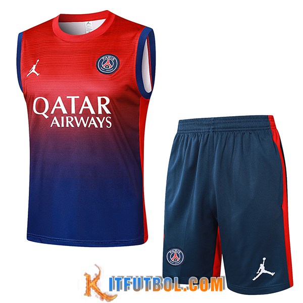 Camiseta Entrenamiento sin mangas PSG Rojo/Azul 2024/2025 -02