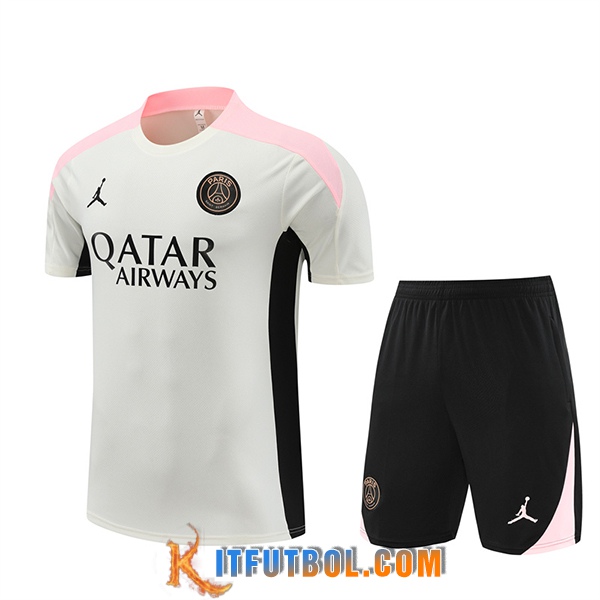 Camiseta Entrenamiento PSG Blanco/Rosa/Negro 2024/2025