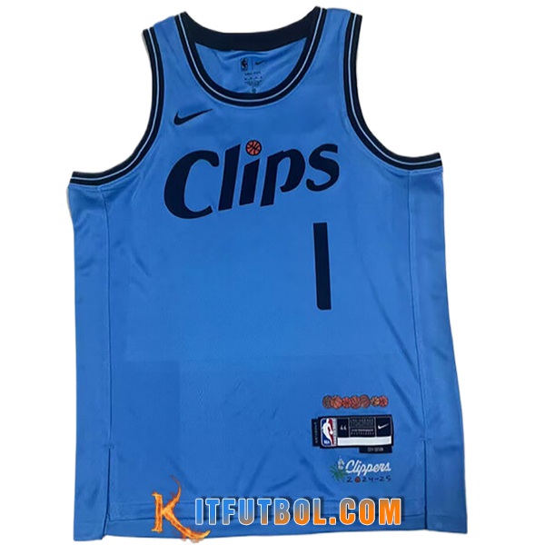 Camisetas Los Angeles Clippers (HARDEN #1) 2024/25 Azul/Negro