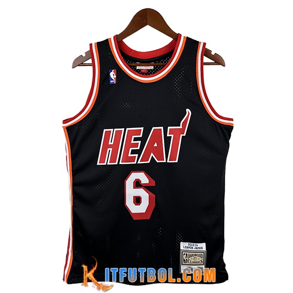Camisetas Miami Heat (JAMES #6) 2024/25 Negro/Rojo