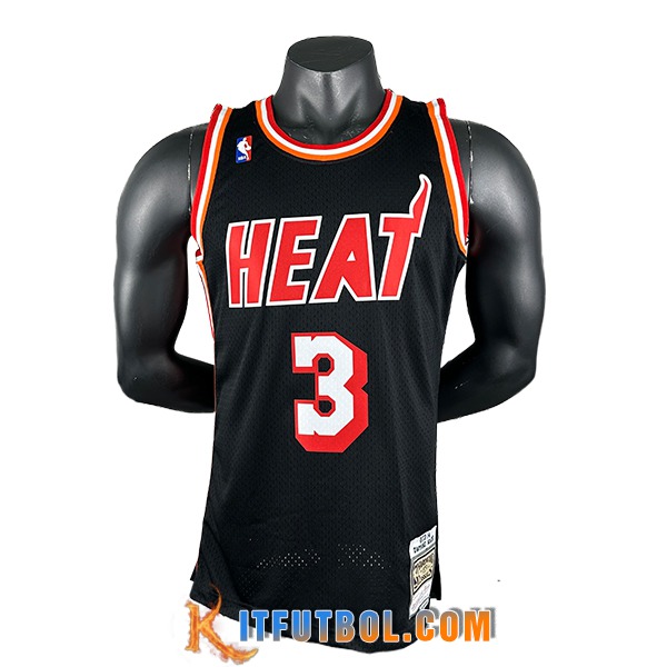 Camisetas Miami Heat (WADE #3) 2024/25 Negro/Rojo