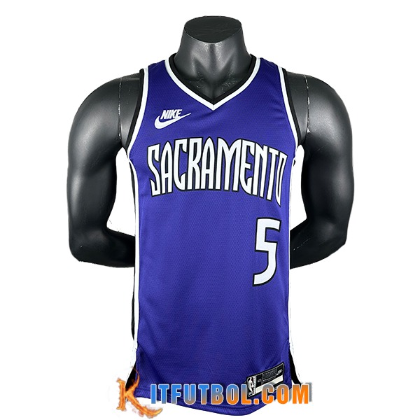 Camisetas Sacramento Kings (FOX #5) 2024/25 Violeta/Blanco