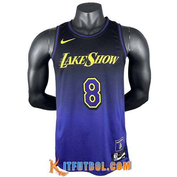 Camisetas Los Angeles Lakers (BRYANT #8) 2024/25 Violeta/Negro