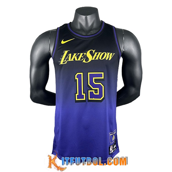 Camisetas Los Angeles Lakers (REAVES #15) 2024/25 Violeta/Negro