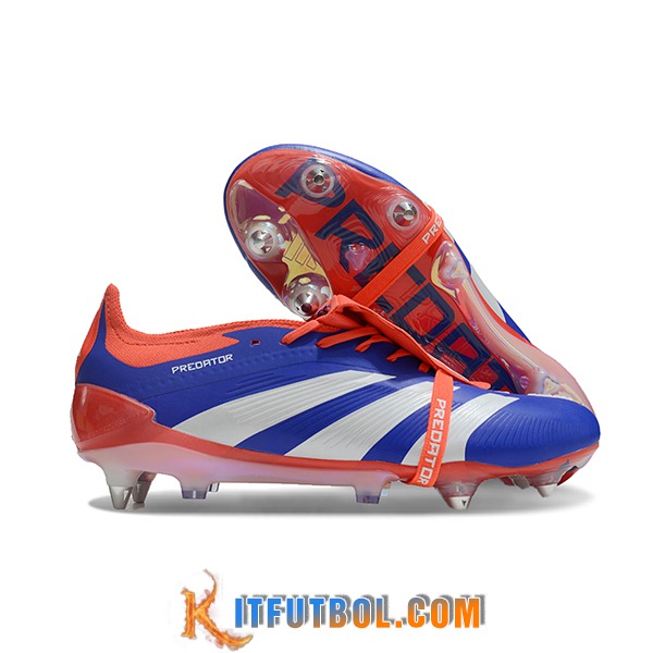Adidas Botas De Fútbol Predator Elite Tongue SG Azul/Naranja/Blanco