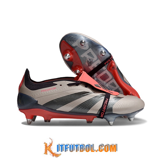Adidas Botas De Fútbol Predator Elite Tongue SG Gris/Negro/Naranja