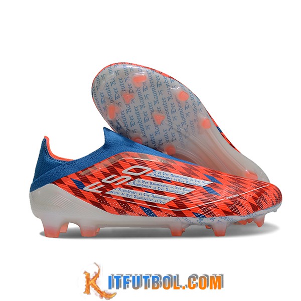 Adidas Botas De Fútbol F50 Elite Laceless FG Naranja/Azul
