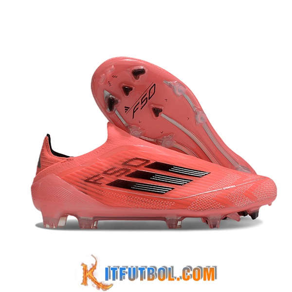 Adidas Botas De Fútbol F50 Elite Laceless FG Naranja/Rosa/Negro