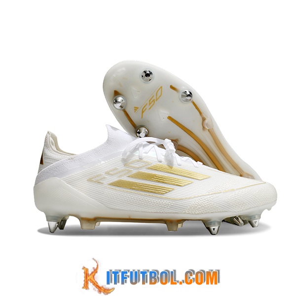 Adidas Botas De Fútbol F50 Elite SG Blanco/Amarillo