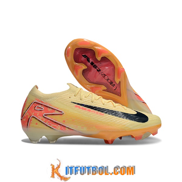 Nike Botas De Fútbol AIR Zoom Mercurial "Kylian Mbappé" Vapor 16 Elite XXV FG Amarillo/Naranja/Negro