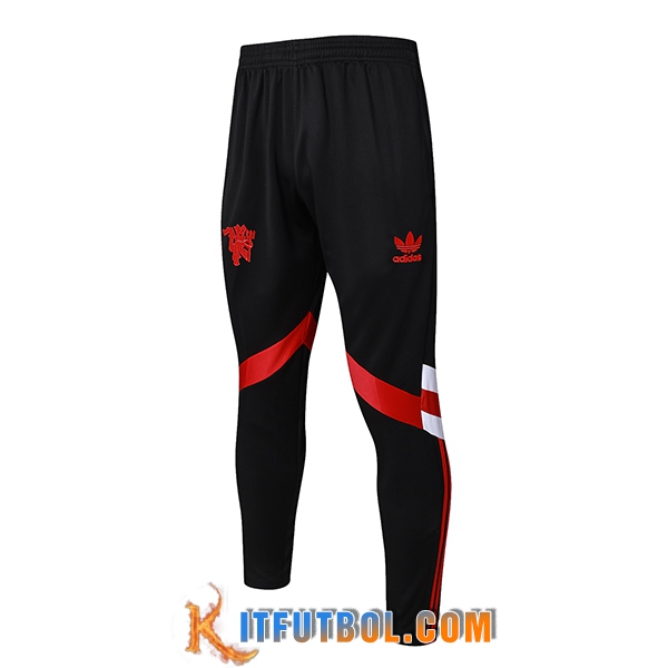 Pantalon Entrenamiento Manchester United Negro/Rojo/Blanco 2024/2025