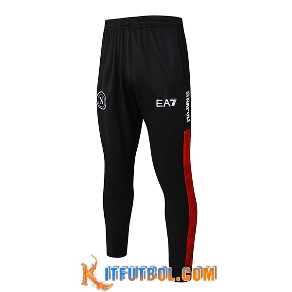 Pantalon Entrenamiento SSC Napoli Negro/Rojo 2024/2025