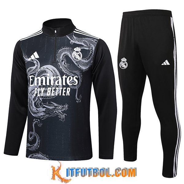 Chandal Equipos De Futbol Real Madrid Negro/Blanco 2024/2025