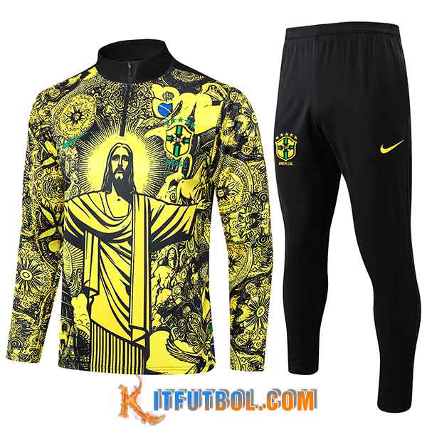 Chandal Equipos De Futbol Brasil Negro/Amarillo 2024/2025