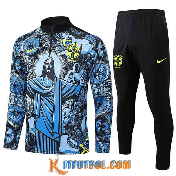 Chandal Equipos De Futbol Brasil Negro/Azul 2024/2025