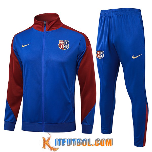 Chandal Equipos De Futbol Chaquetas FC Barcelona Azul/Rojo 2024/2025 -02