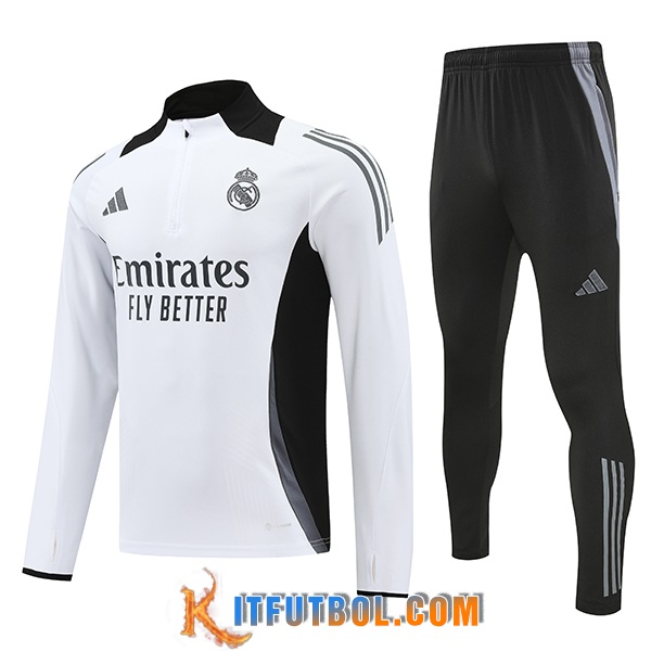 Chandal Equipos De Futbol Real Madrid Blanco/Negro/Gris 2024/2025