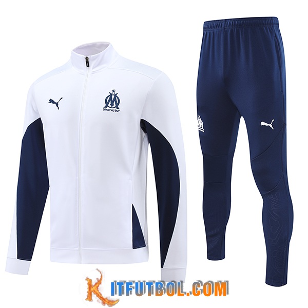 Chandal Equipos De Futbol Chaquetas Marsella Blanco/Azul 2024/2025