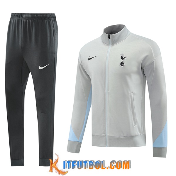 Chandal Equipos De Futbol Chaquetas Tottenham Hotspur Gris/Azul 2024/2025 -02