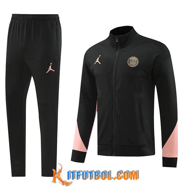 Chandal Equipos De Futbol Chaquetas PSG Negro/Rosa 2024/2025