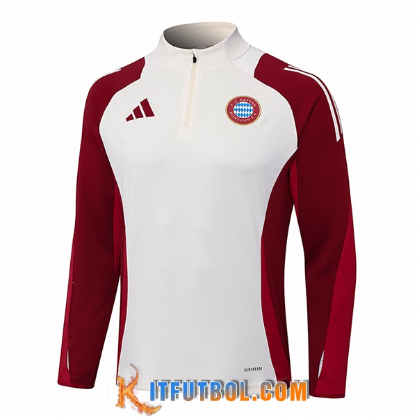 Sudadera De Entrenamiento Bayern Munich Blanco/Rojo 2024/2025